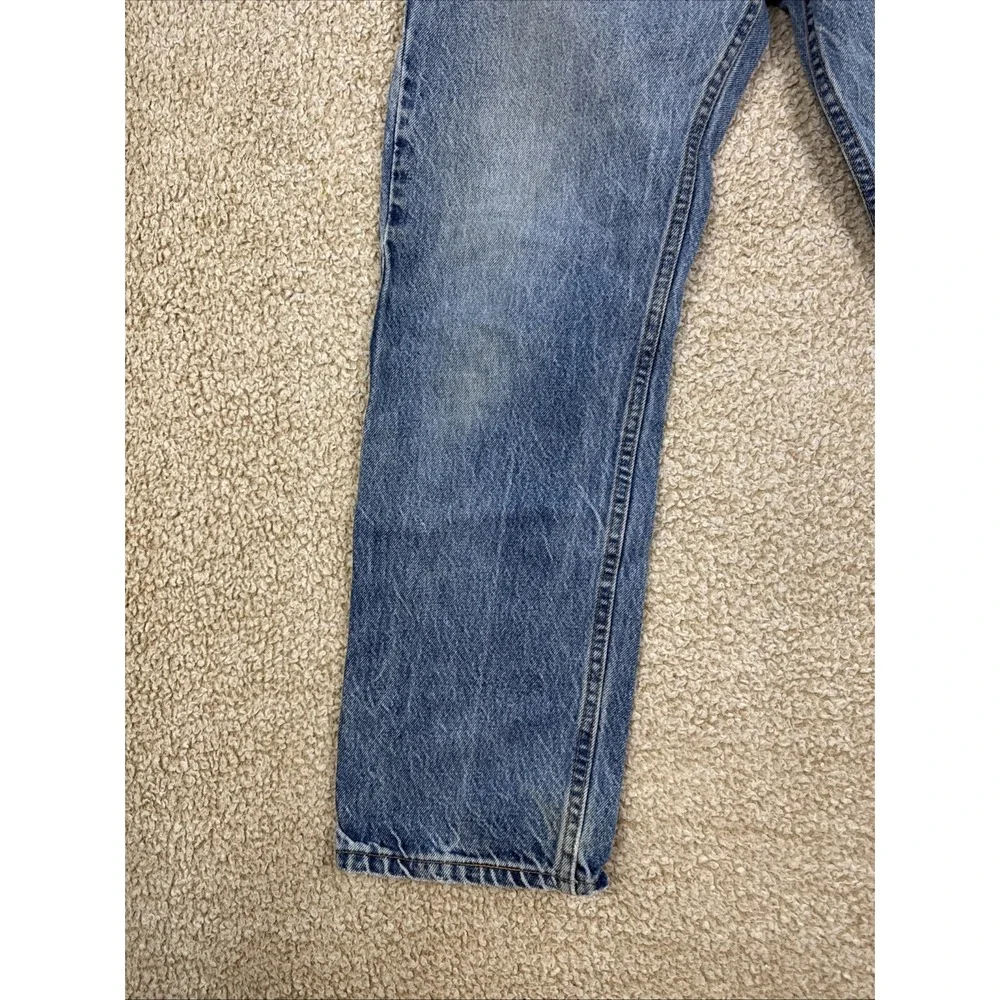 Vintage 90s Levis 505 Jeans Red Tab Men 34x30 Distressed Light Wash Made in USA